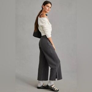 Daily Practice by Anthropologie Oversized Wide-Leg Slit Pants